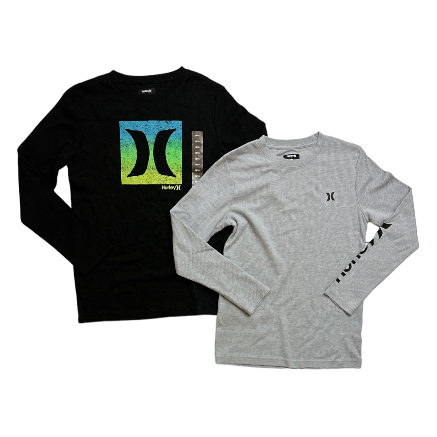 Hurley Boy's 2-Pack Thermal Crew Neck Long Sleeve T-Shirts