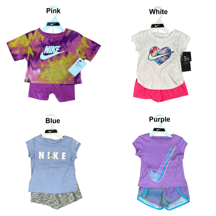 Nike Toddler Girl's Short Sleeve T-Shirt and Shorts Activewear 2 Piece Set