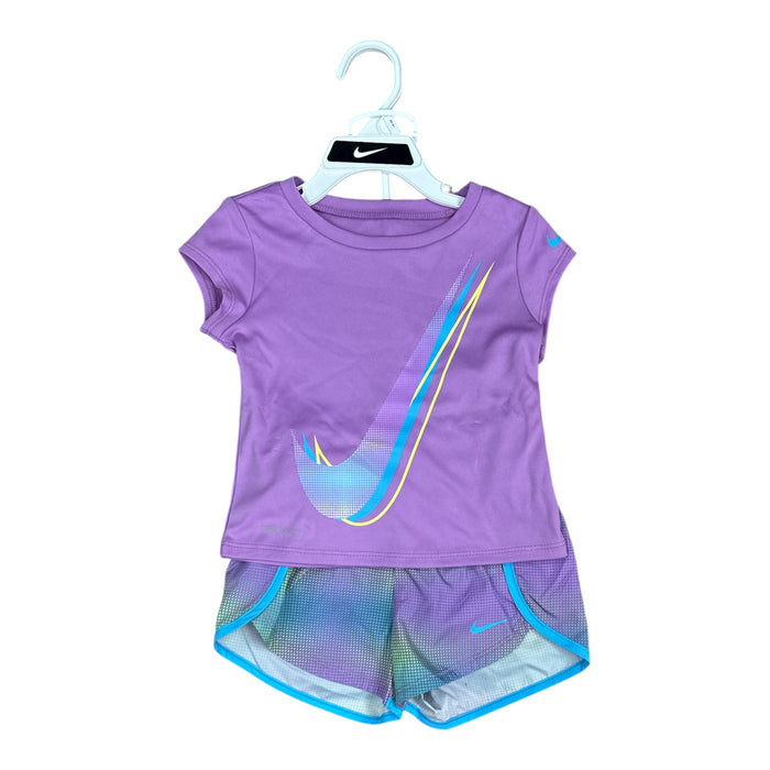Nike Toddler Girl's Short Sleeve T-Shirt and Shorts Activewear 2 Piece Set