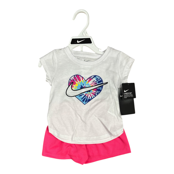Nike Toddler Girl's Short Sleeve T-Shirt and Shorts Activewear 2 Piece Set