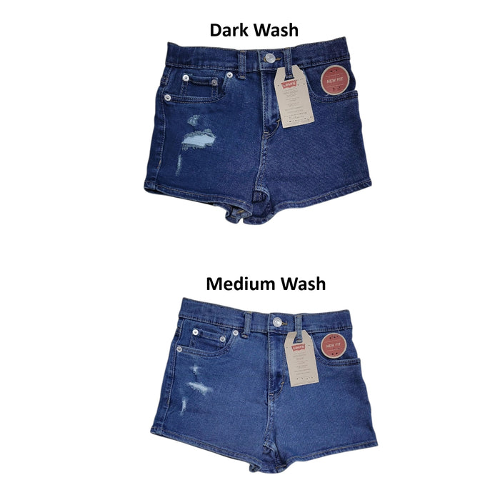 Levi's High Rise Adjustable Waistband Stretch Mini Mom Shorts