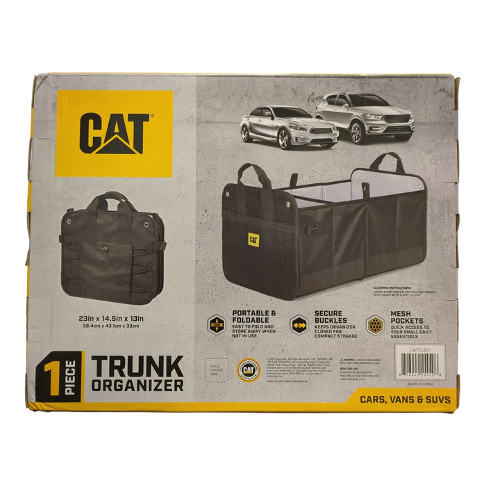CAT Durable Foldable Trunk Organizer with Non-Slip Bottom & Carry Handles
