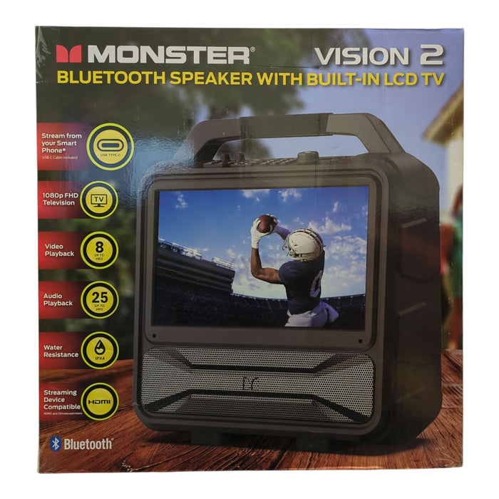 Monster Vision 2 Portable Bluetooth Speaker & 15.6in Tv Screen
