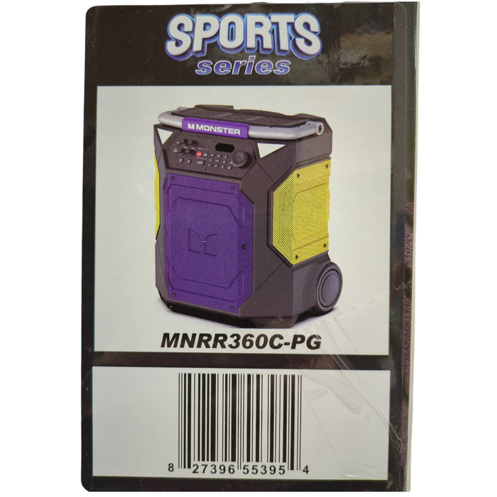 Monster Rockin Roller 360 Portable Indoor/Outdoor Bluetooth Speaker, Purple/Gold