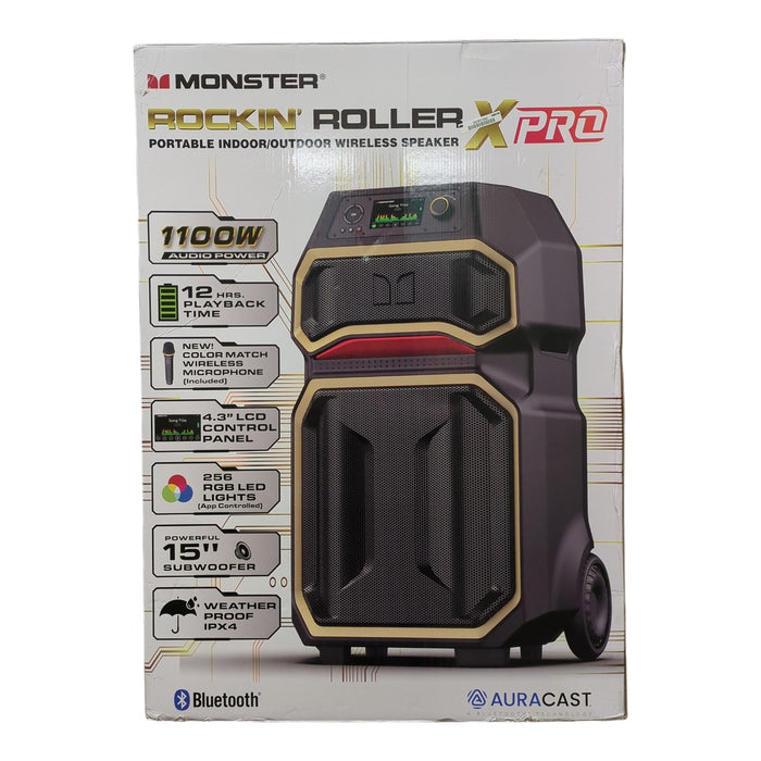 Monster Rock'n Roller X Pro 1100W 12HR Battery Life Bluetooth Speaker, MNRRX-2