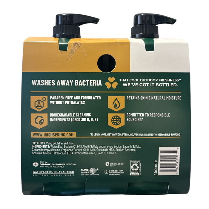 Irish Spring Original Clean & Fresh Body Wash Pump Bottles, 2 Pack, 30 oz