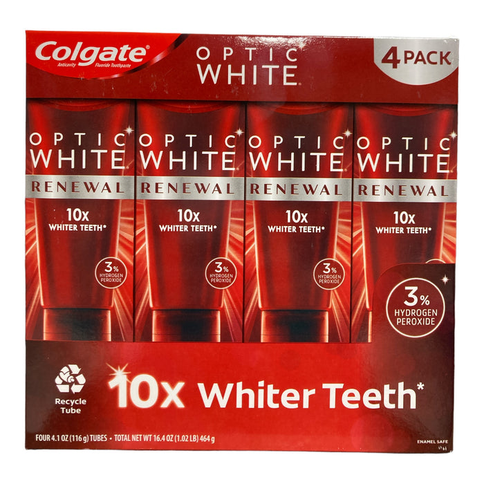 Colgate Optic White Renewal Whitening Toothpaste (4 Pack, 4.1oz Each)