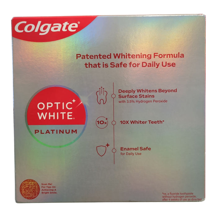 Colgate Optic White Platinum Teeth Whitening Toothpaste, 4.1oz., 4pk