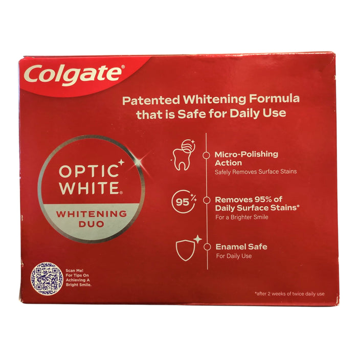 Colgate Optic White Whitening Duo Whitening Toothpaste, 4.2 oz., 4pk