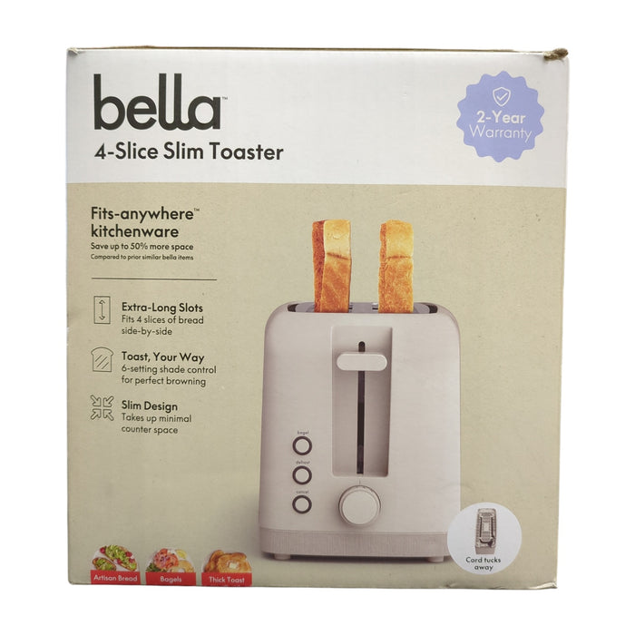 Bella 4-Slice Extra-Wide Slot Slim Toaster