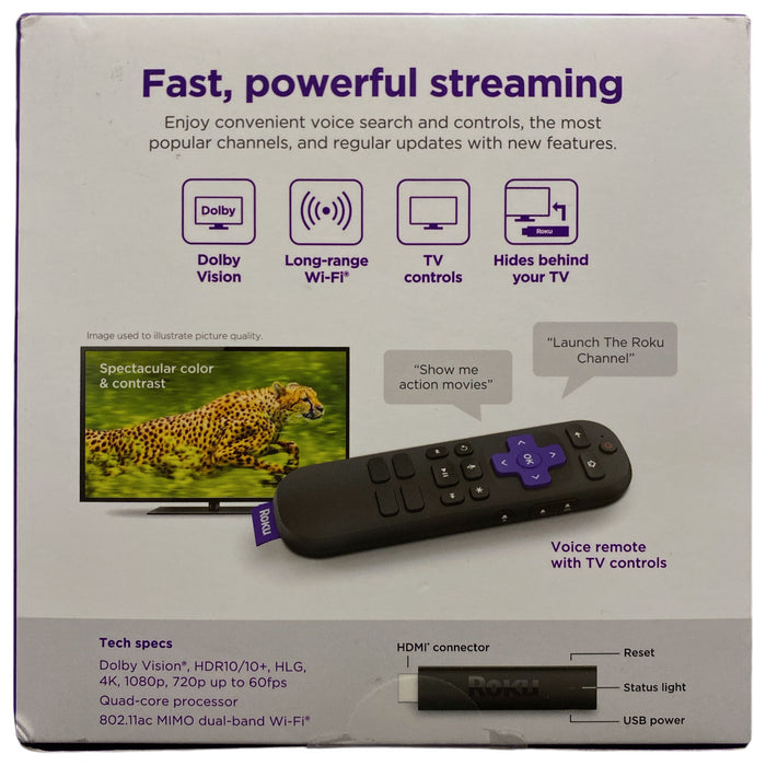 Roku Streaming Stick HD/4K/HDR Streaming Dolby Vision with Voice Remote