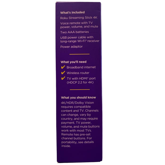 Roku Streaming Stick HD/4K/HDR Streaming Dolby Vision with Voice Remote