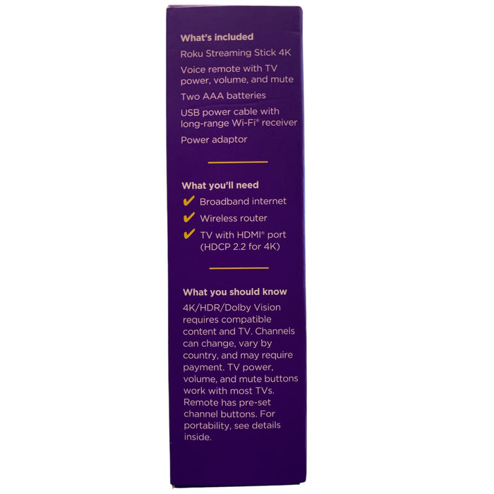 Roku Streaming Stick HD/4K/HDR Streaming Dolby Vision with Voice Remote