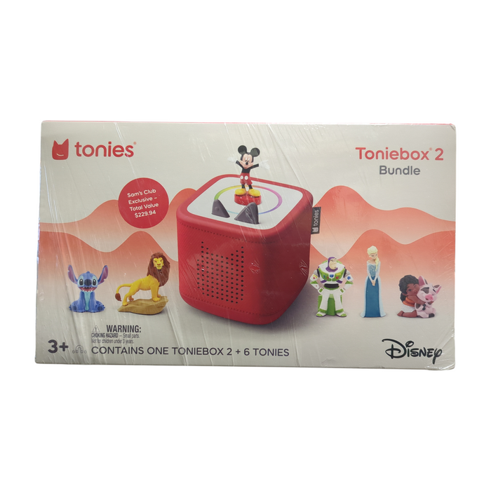Tonies Disney Toniebox 2 Bundle with 6 Tonies Sunset Red