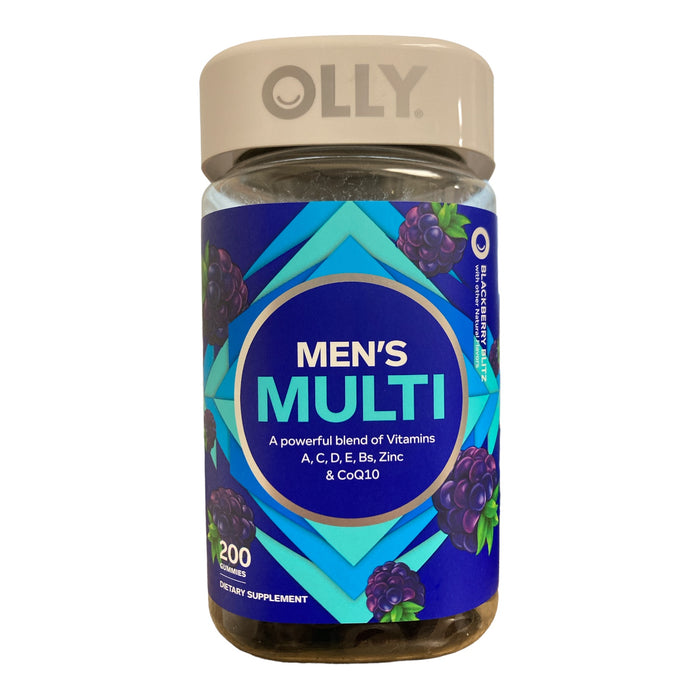 OLLY Men's Gluten-Free Multivitamin Gummy, Blackberry, 200 Count