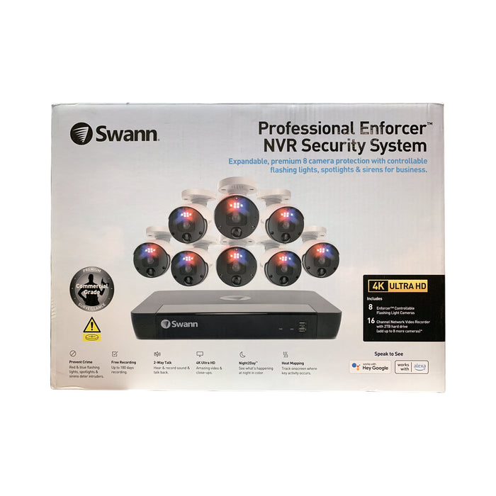 Swann Professional Enforcer 24/7 16-Channel 8-Camera 4K NVR System SWNVK-1689808