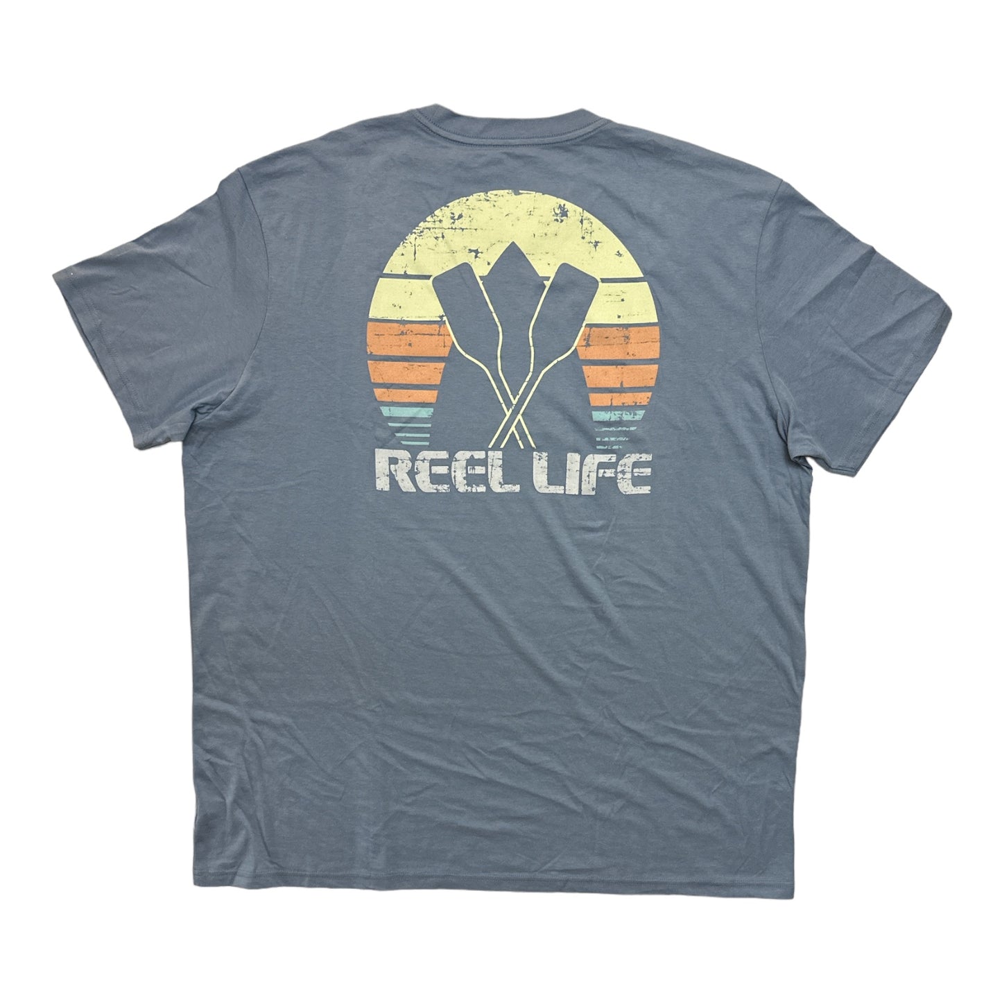 Reel Life Men's Neptune Ocean Washed Short Sleeve Crewneck Graphic Tee