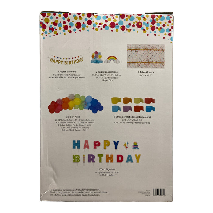 Birthday Party Decorating Kit, 88 Piece, Multicolor