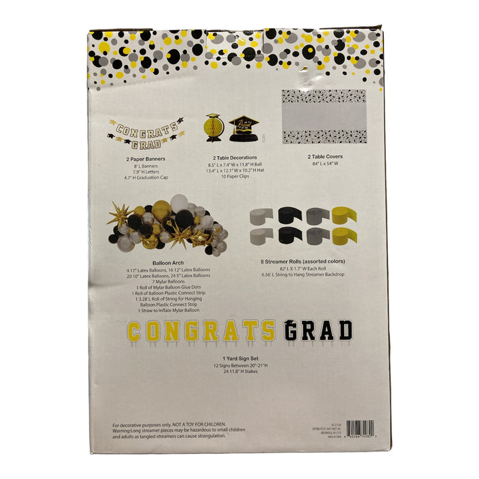 Graduation Party Decorating Kit, 86 Piece, Yellow/Black