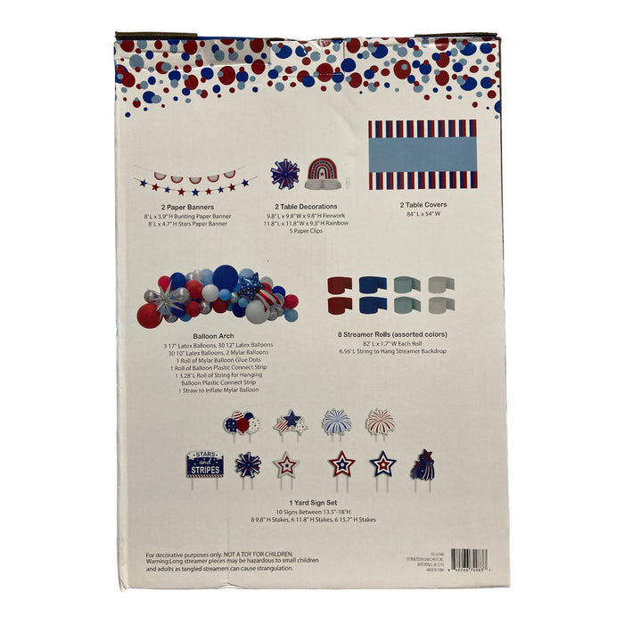 Stars and Stripes Patriotic Party Decorating Kit, 80 Piece, Red/White/Blue