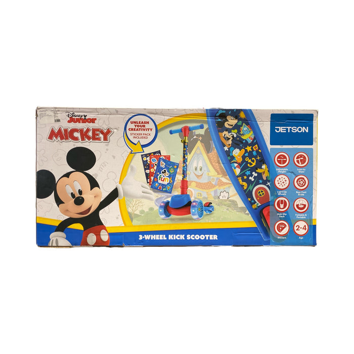 Jetson Light Up Wheels Height-Adjustable Easy-Fold 3-Wheel Kick Scooter (Mickey Mouse)