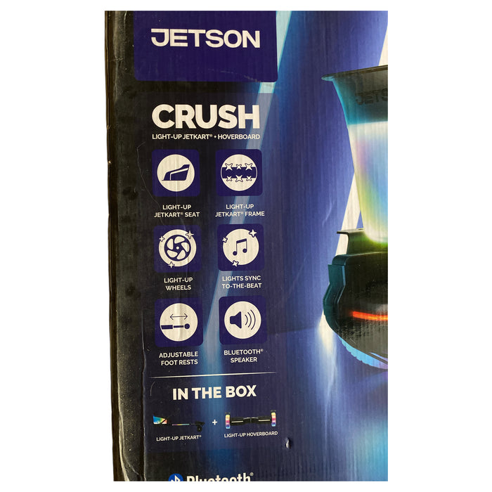 Jetson Crush Light-Up JetKart Hoverboard Combo, Black, JCRSH2-BLK