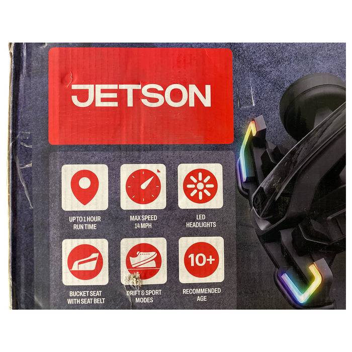 Jetson Volt X Steel Framed 24V Electric Go-Kart, 150lbs Capacity, Black