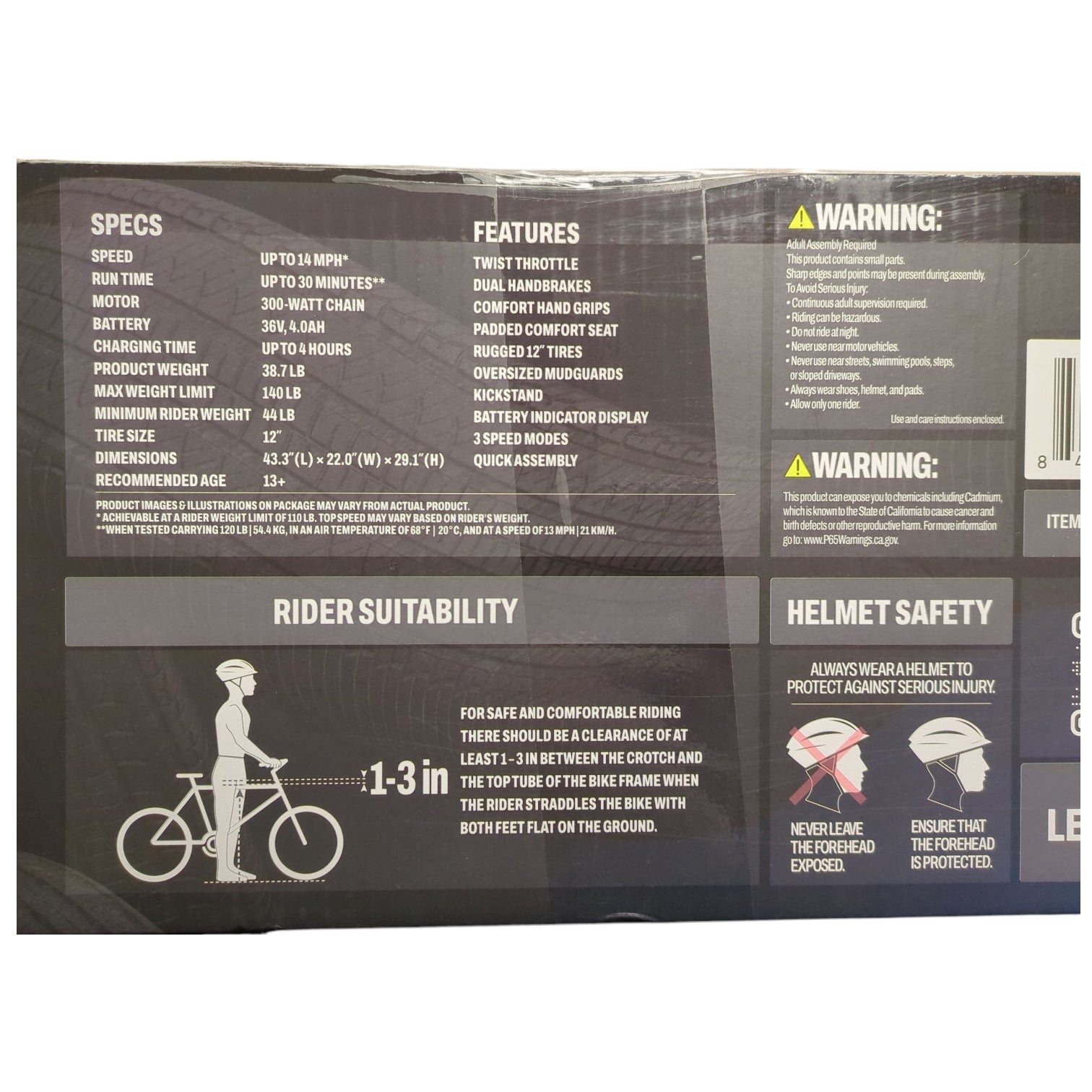 Jetson RIO Kids 36-Volt Electric Motocross Style Dirt Bike, Black/Grey ...