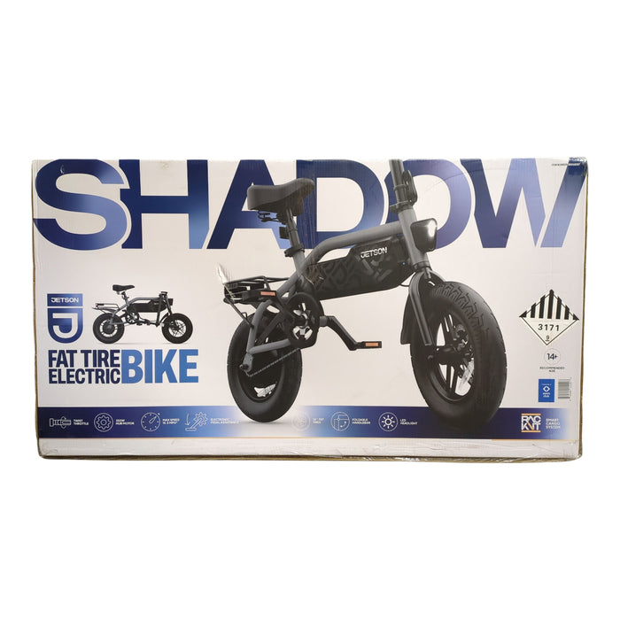 Jetson Shadow Electric 14" Fat Tire Bike, 19 Mile Range, Grey