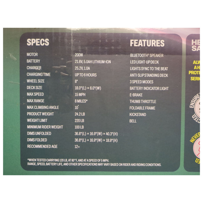 Jetson Ember Folding Electric Scooter, 15 MPH Max Speed, 8 Mile Range, Black