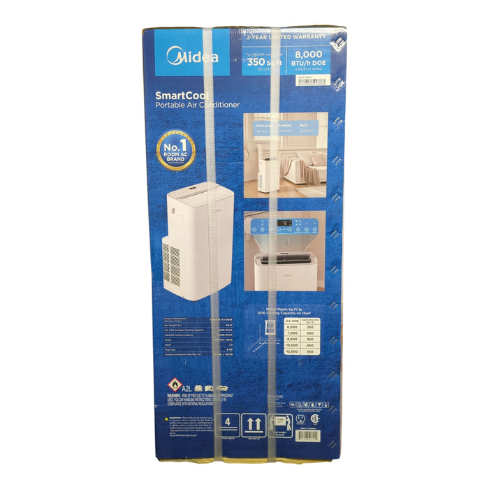 Midea 8,000 DOE, 12, 000 BTU ASHRAE SmartCool Portable Air Conditioner