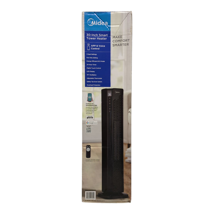 Midea 1500W 30" Smart Tower Heater with Wi-Fi App and Voice Remote Control