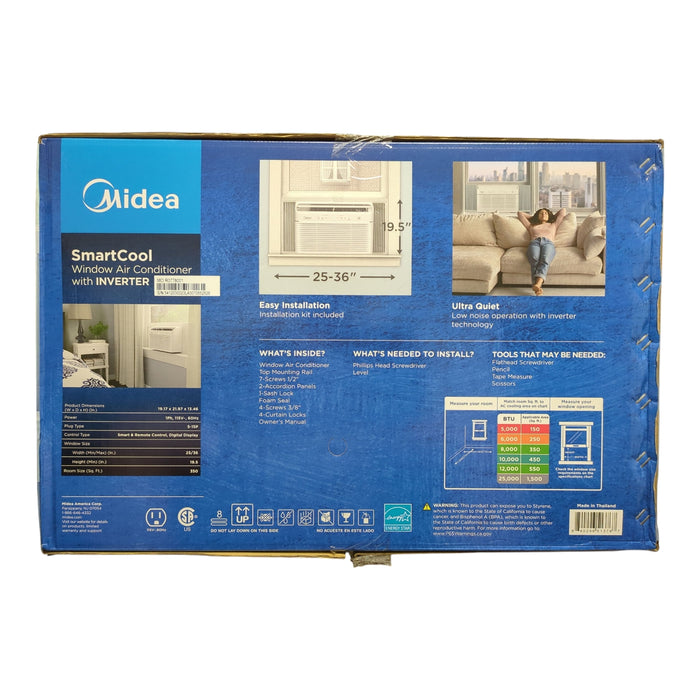 Midea 8,000 BTU Easy Cool Inverter Window Air Conditioner, Cools up to 350 SqFt