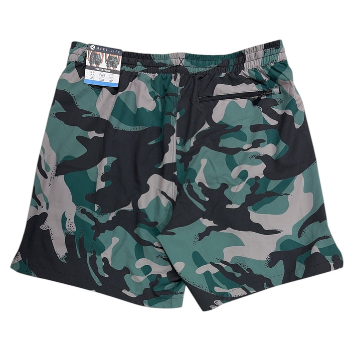 Reel Life Men's 4-Way Stretch Built-In Liner Vortex Swim Trunk