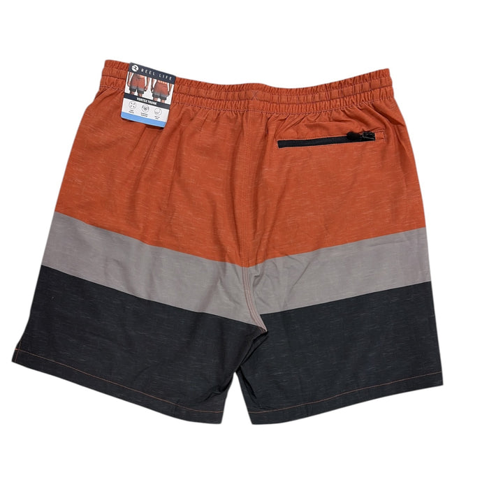 Reel Life Men's 4-Way Stretch Built-In Liner Vortex Swim Trunk