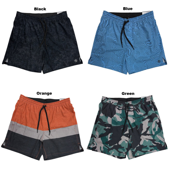 Reel Life Men's 4-Way Stretch Built-In Liner Vortex Swim Trunk