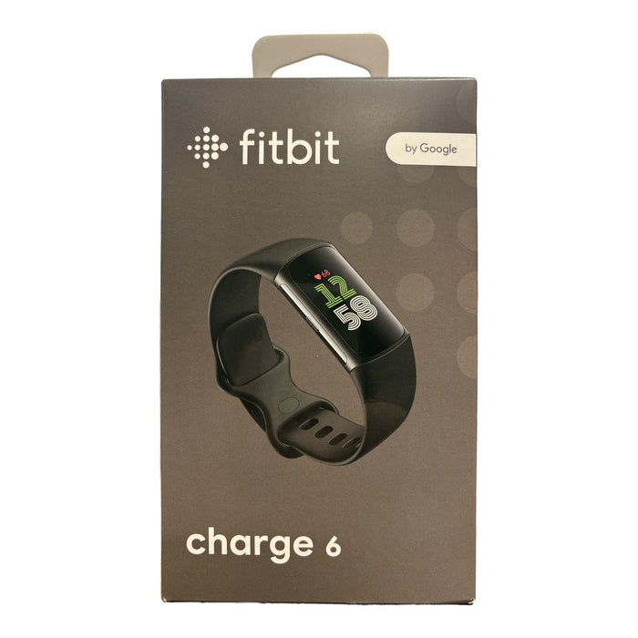 Fitbit Charge 6 Obsidian Band, Black Aluminum Case