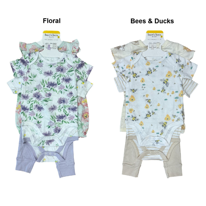 Burt's Bees Baby Toddler Girl Organic Cotton 4 Piece Playwear Set