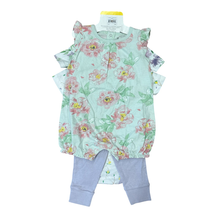 Burt's Bees Baby Toddler Girl Organic Cotton 4 Piece Playwear Set