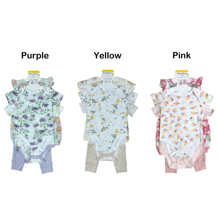 Burt's Bees Baby Toddler Girl Organic Cotton 4 Piece Playwear Set
