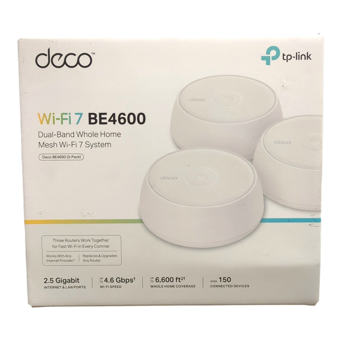 TP-Link Deco BE4600 Wi-Fi 7 Whole Home System, 3-Pack
