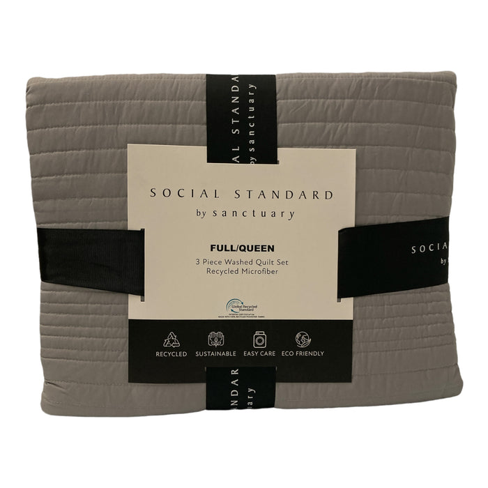 Social Standard By Sanctuary Full/Queen 3 Piece Washed Quilt Set