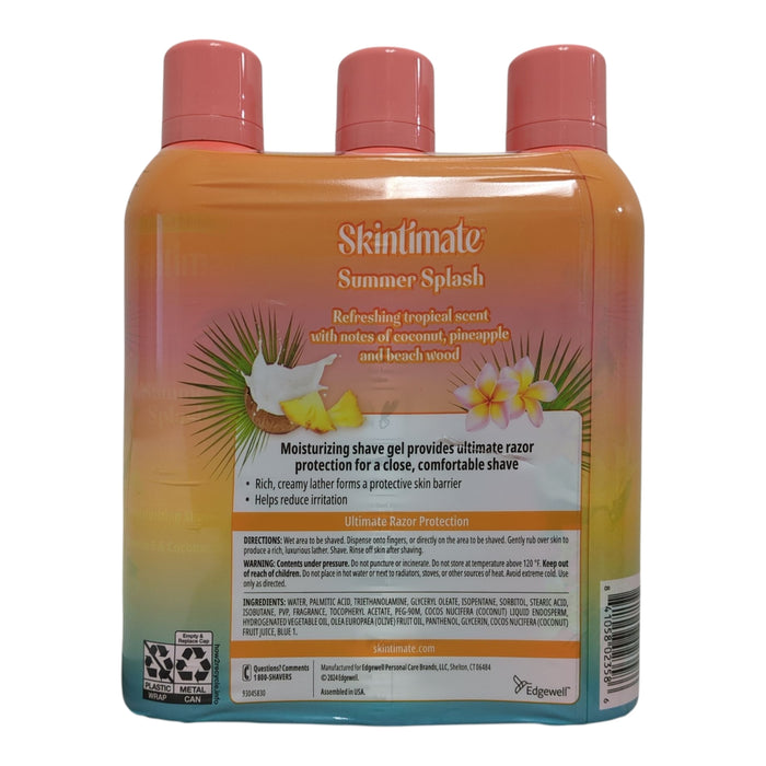 Skintimate Moisturizing Shave Gel, Summer Blast, 9.5 oz., 3 pk