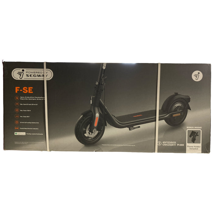 Segway Ninebot F-SE Collapsable Steel Framed Electric Kick Scooter, Black