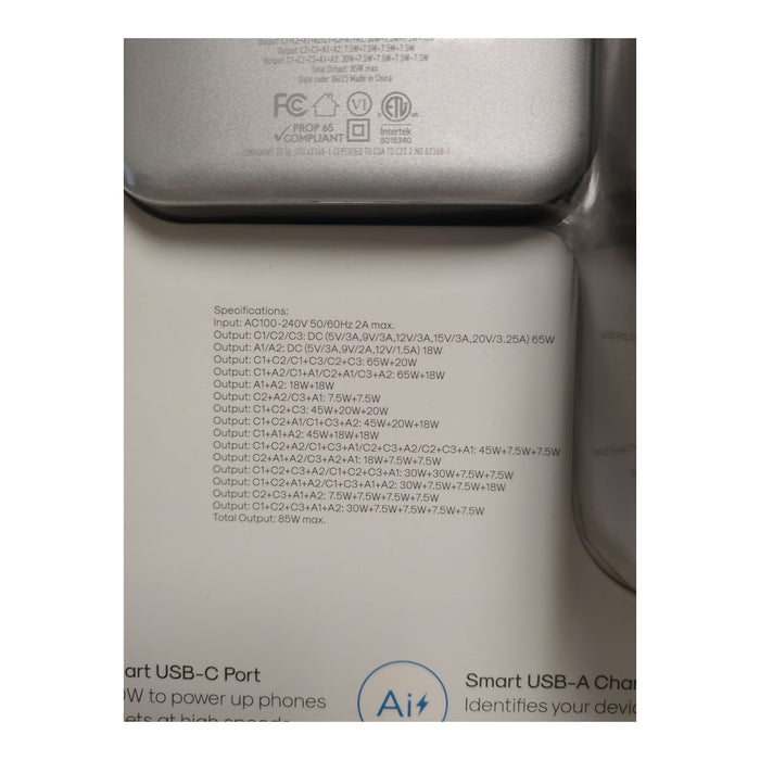 Atomi Wall Charger with Universal Travel Adapters & Carry Case, Gray