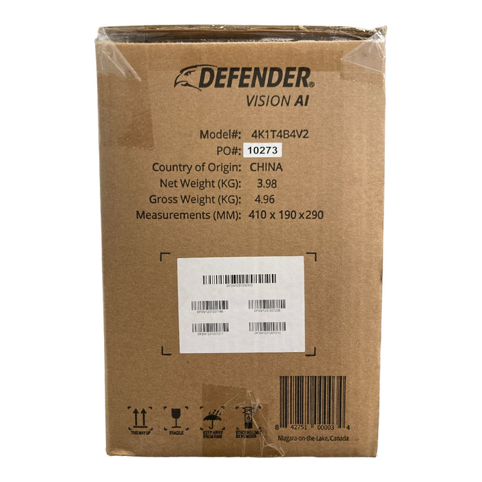 Defender 4k Ultra HD Wired Security Cameras- (4 Channel 1TB 4 Cameras)