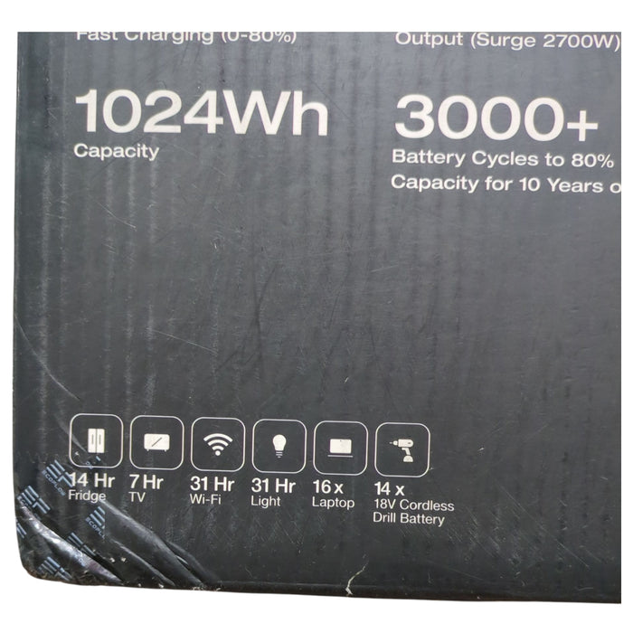Ecoflow Delta 2 Battery Generator, 1024Wh, 1800W, EFD330