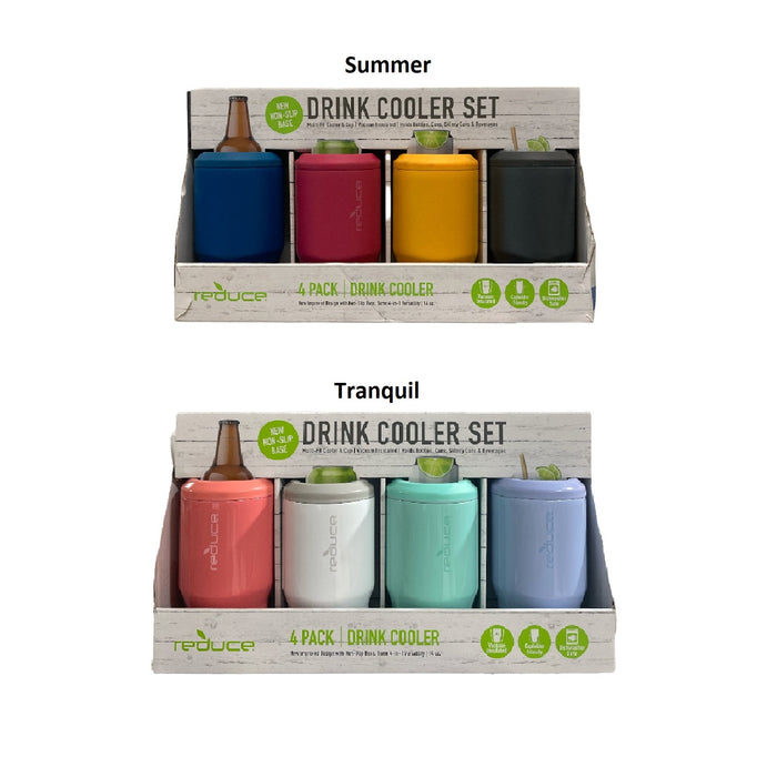 Reduce Vacuum Insulated 14oz Stainless Steel Drink Cooler Set, 4 Pack