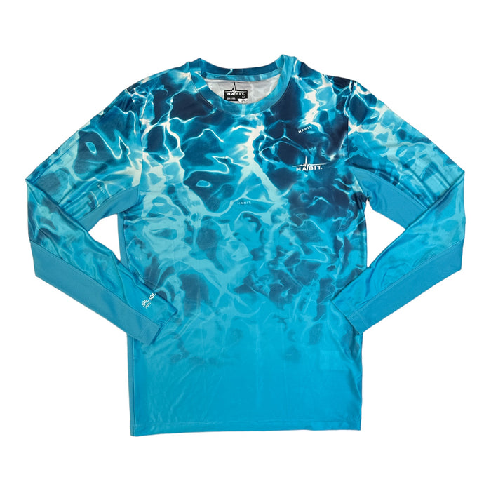 Habit Men's UPF 40+ Turtle Pond Long Sleeve Ombre Performance Tee