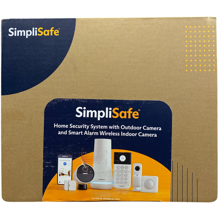 SimpliSafe Home Security System with Outdoor Camera & Smart Indoor Camera, 9pc